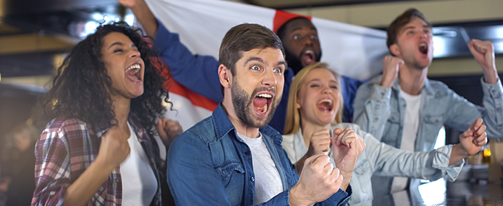 Sports fan charter bus in Washington DC