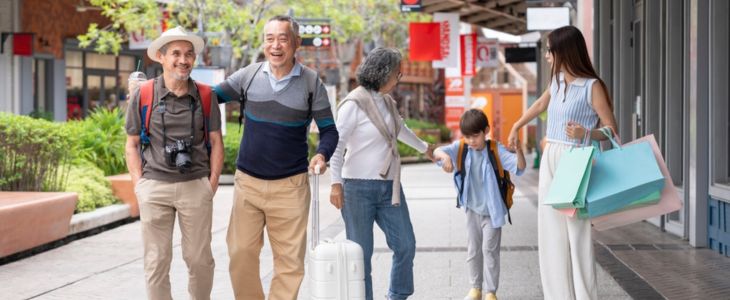 A family on vacation together
