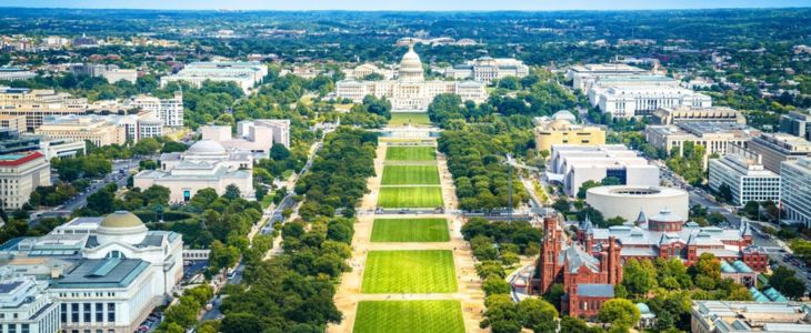 an aerial view of the us capitol in washington dc